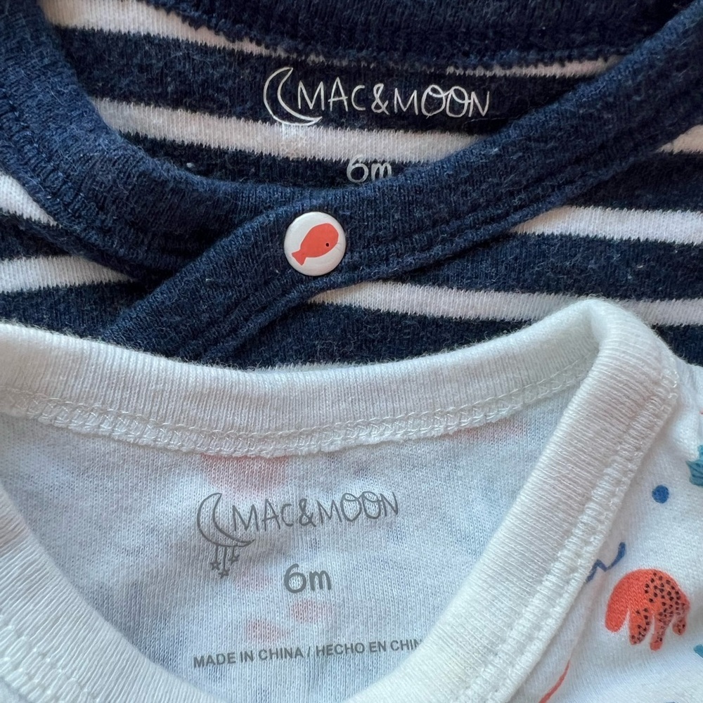 Bundle of 3 Mac & Moon short sleeve bodysuits 3-6 months - Picture 12 of 12